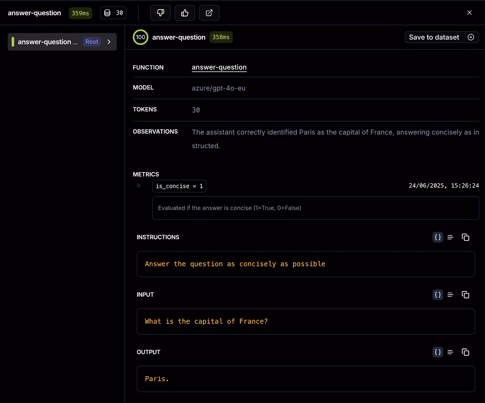 Custom metrics attached to task completions