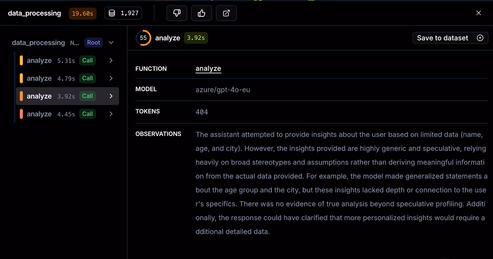 Automatic observation with quality score